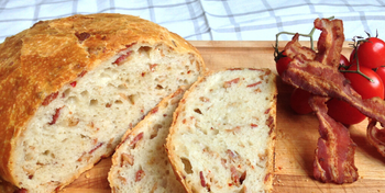 Traditional Italian Ciabatta with bacon