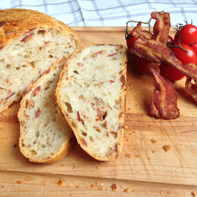 Traditional Italian Ciabatta with bacon