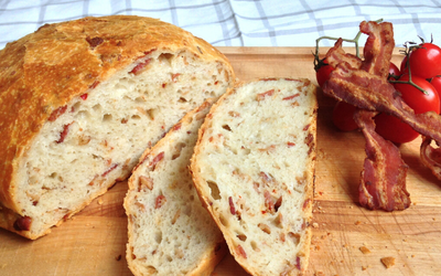 Traditional Italian Ciabatta with bacon