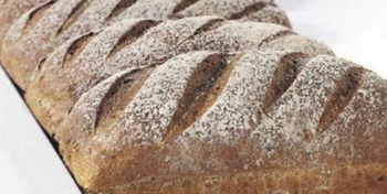 Traditional bread in a loaf pan