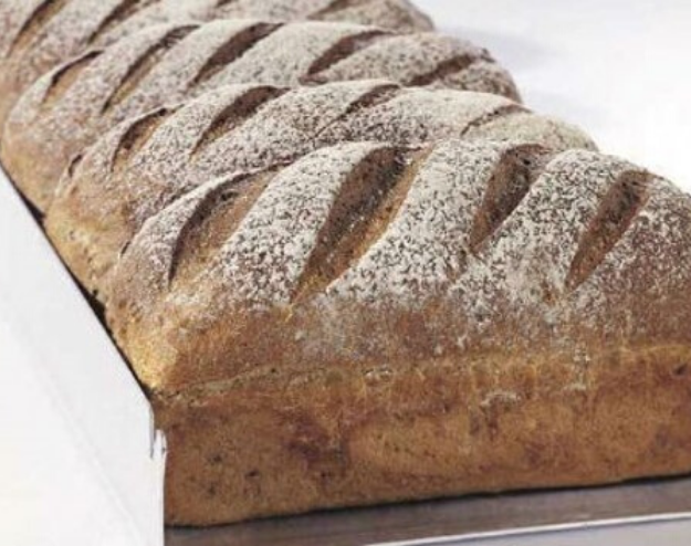 Traditional bread in a loaf pan — English