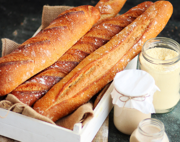 Slow fermentation cool raised baguette — English