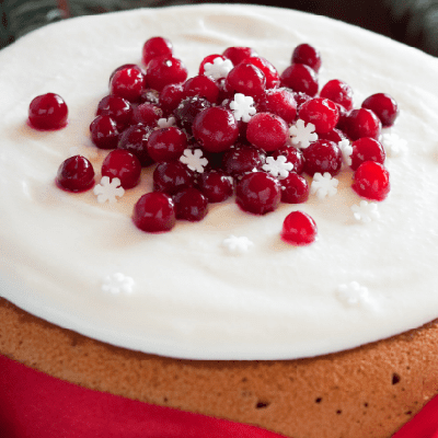 New Year’s Day Cake with fresh cream and caramelized almonds