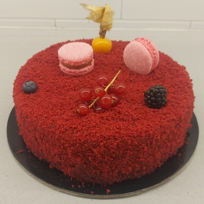 Red Forest Fruit Layered Cake