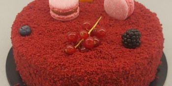 Red Forest Fruit Layered Cake