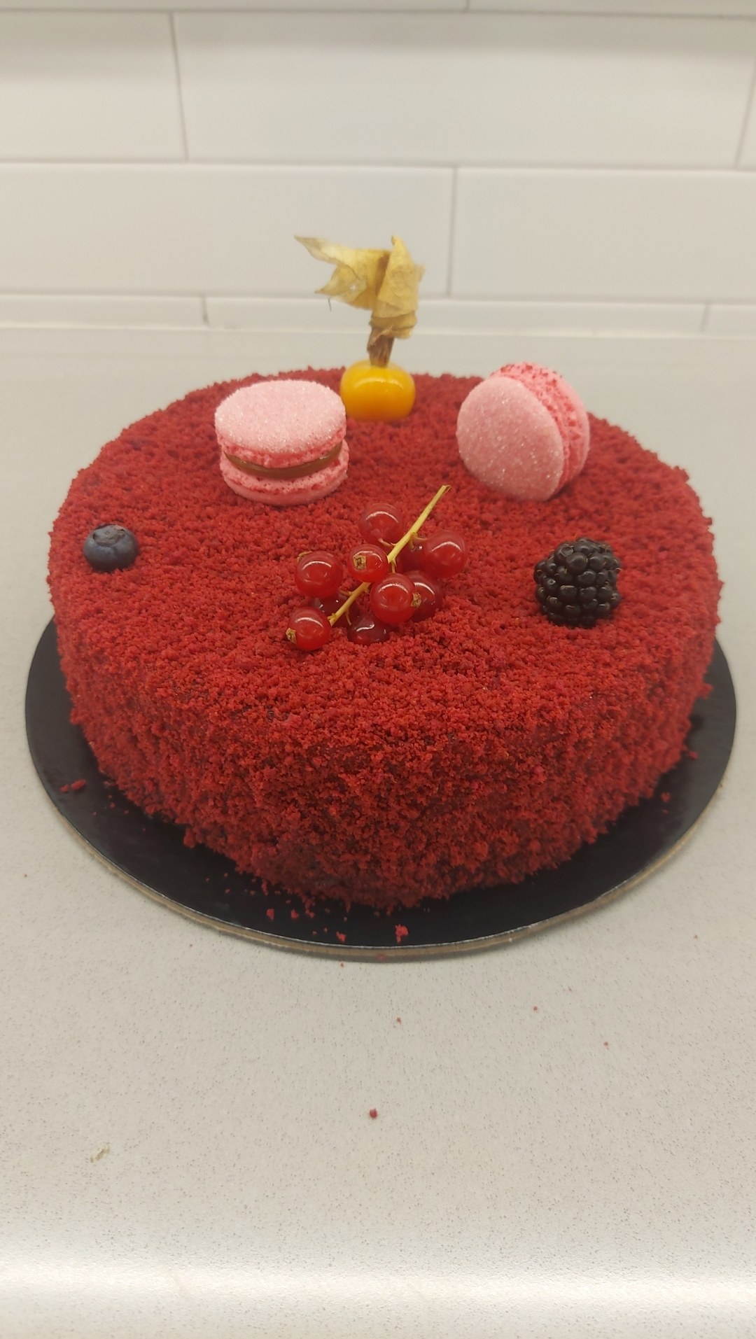 Red Forest Fruit Layered Cake — English