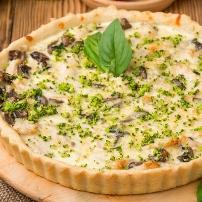 Mushrooms & spinach tart