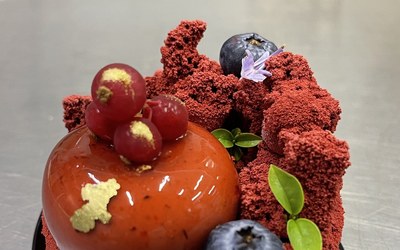 Red forest pastry tart